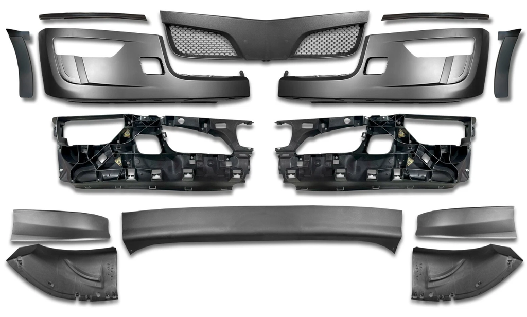 PETERBILT 579 2022 & UP NEXT GEN COMPLETE PLASTIC BUMPER ASSEMBLY WITH FOG LIGHT HOLES, WITH AIR DAM ASSEMBLY