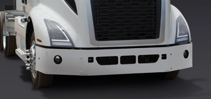 2018 & UP 20" Volvo VNR CHROME BUMPER W/ FOG LIGHT HOLE/STEP HOLE/TOW PIN HOLES (BRACKETS INCLUDED)
