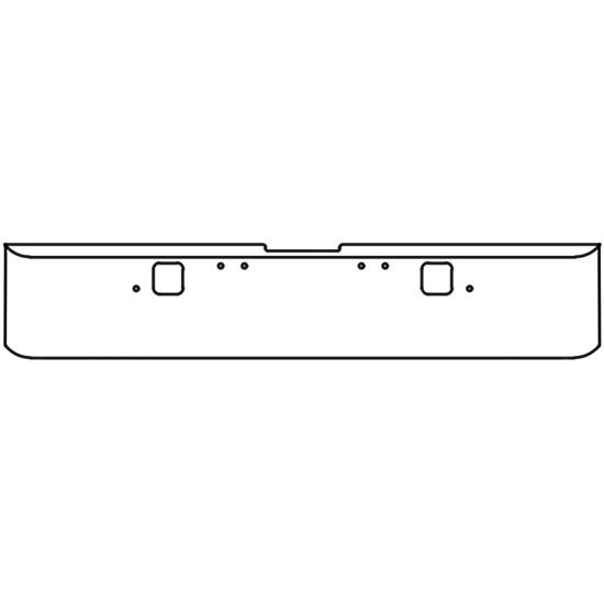 CLASSIC 18" TEXAS SQUARE ROLLED END BUMPER W/TOW PIN HOLE ONLY 2004 & NEWER