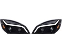 FREIGHTLINER CASCADIA 2018 & UP LED BAR HEADLIGHT (PAIR) (BLACK HOUSING)