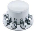 CHROME REAR AXLE COVER KIT W/ 33MM NUT COVERS (POINTED-THREAD ON)