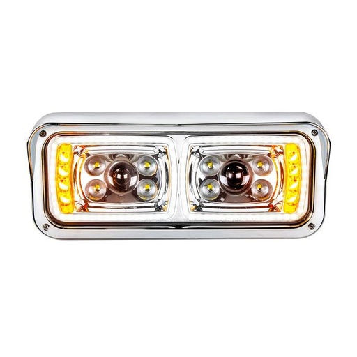 [PET2383] PETERBILT 379 LED CHROME PROJECTION HEADLIGHT W/ LED TURN SIGNAL - RIGHT SIDE