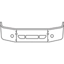 COLUMBIA 18" CHROME BUMPER W/ STEP HOLE, TOW PINS, AND FOG LIGHT HOLES 2008 & UP (WITH BRACKETS)
REPLACES OEM 3 PIECE BUMPER ONLY