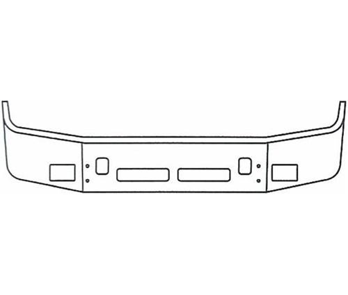 [VOL2456] Volvo VNL 1996-2003 CHROME BUMPER 16" W/ FOG LIGHT HOLES